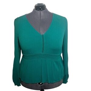 Torrid Green Peplum Top (Size 2)